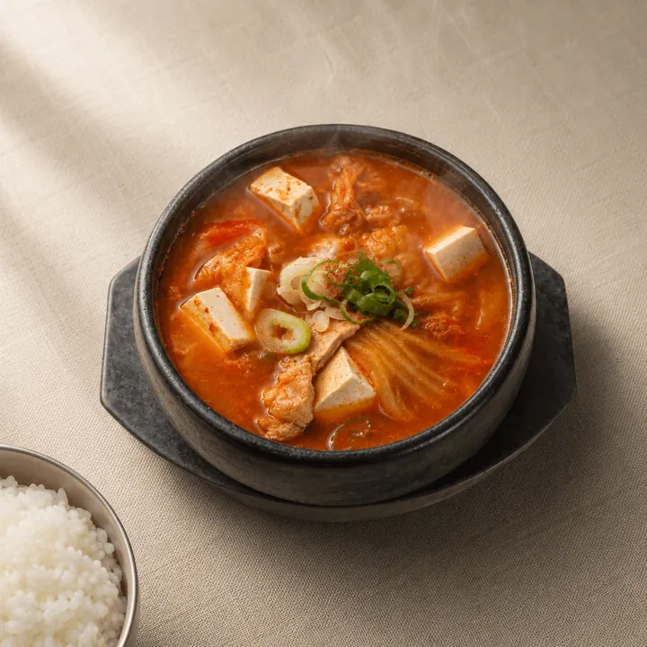 Kimchi Stew with Pork + rice